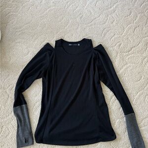 John Eshaya Long sleeve top with shoulder cut outs